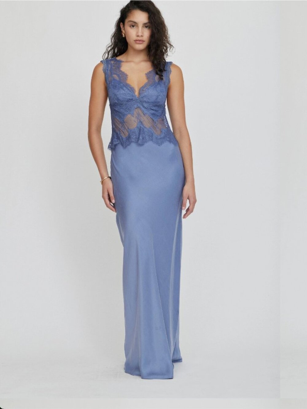 Third Form VISIONS LACE FLOOR LENGTH DRESS In Slate